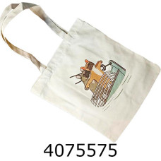 Сумка шопер Мопси. на змійці  34*40см (12) 24-473