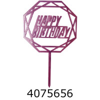 Топер в торт Happy Birthday рожева (20) 5922