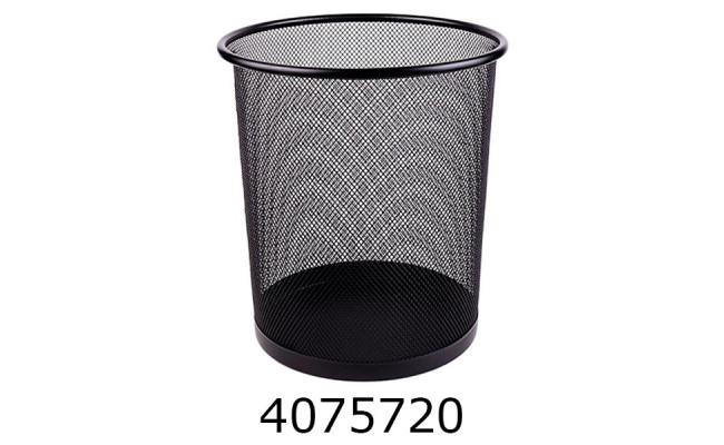 Корзина для паперів метал 23*27*19см чорна  (24) 5003-B