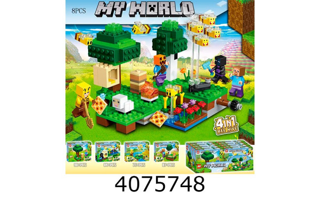 Конструктор Minecraft 75-90 дет. мікс 4 в коробці (8) 64003