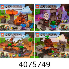 Конструктор Minecraft 90-105 дет. мікс 4 в коробці (8) 64001