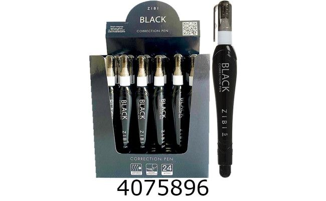 Коректор-ручка ZiBi BLACK 5мл мет.кінчик (24/576) ZB.2903