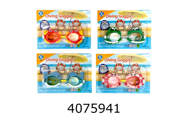 Окуляри для плавання 3-6 років Краб/Жабка