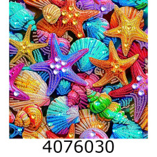 Алмазна мозаїка 25*25 Кольорові морські зірки  Brushme BH013
