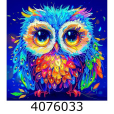 Алмазна мозаїка 25*25 Кольорова сова  Brushme BH037