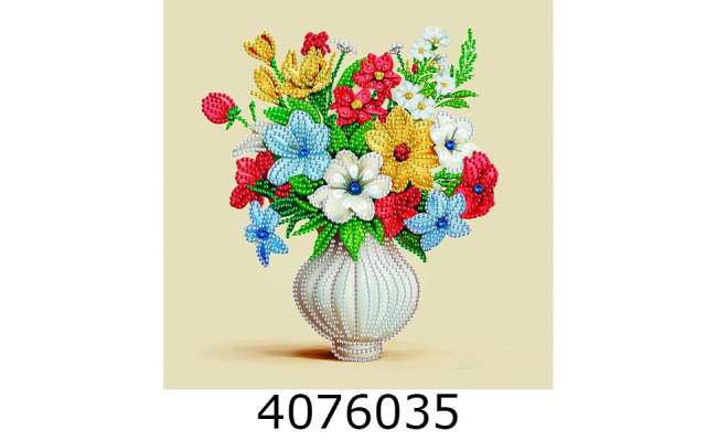 Алмазна мозаїка 25*25 Квіти у вазі  Brushme BH027
