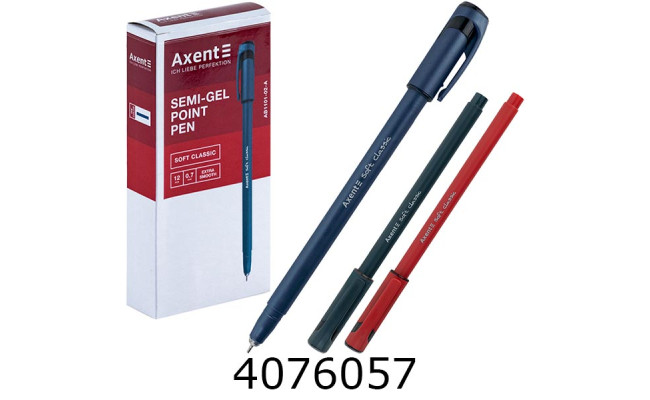 Ручка масл. Axent Soft Classic синя 07мм (12/144) AB1101-02-A