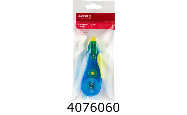 Коректор-стрічка Axent 5мм*5м синьо-жовта (12) 7006-01-A