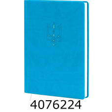 Щоденник А5 недат. Поліграфіст 128 арк. кліт. обкл. шт.шк. блакитний з тисн. 231 06ГТризуб