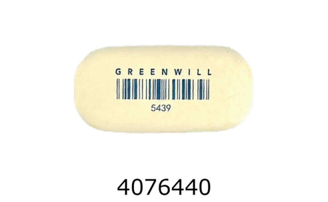 Гумка Greenwill овальна біла (24/576) 5439