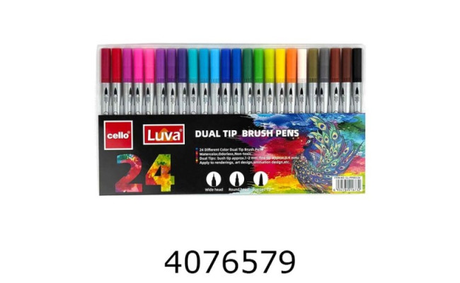 Фломастери - пензлик Cello Luva 24 кол. (30/60) CL-PP003-24
