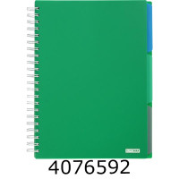 Канц. книга на спір. 120 арк. пл. обкл. кліт.,3 розділювачі, зелений Buromax BRIGHT (_) BM.24345912-04 Канц. книга на спір. 120 арк. пл. обкл. кліт.,3 розділювачі, зелений Buromax BRIGHT (_) BM.24345912-04