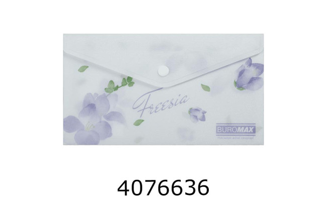 Папка конверт на кнопці DL Buromax ARABESKI мат. пластик бузковий (12) BM.3853-26