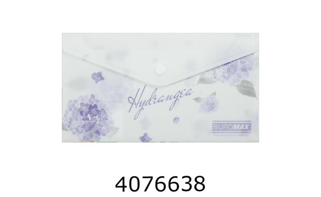 Папка конверт на кнопці DL Buromax ARABESKI мат. пластик світло-синій (12) BM.3853-30