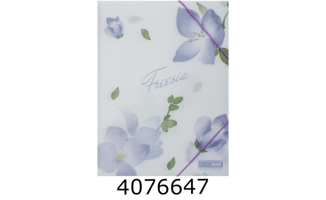 Папка на гумках пластик А4 BUROMAX ARABESKI мат. непроз. бузковий (12) BM.3908-26