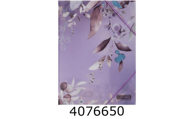 Папка на гумках пластик А4 BUROMAX ARABESKI мат. непроз. сливовий (12) BM.3908-48