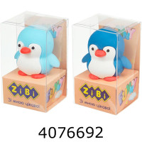 Точилка пласт. з конт., ZiBi PENGUIN 1 отв., в дисплеї, 60х35х32мм асорті (24) ZB.5597