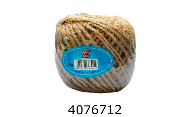 Шпагат джутовий кругла намотка 30г коричневий (12/360) 136586