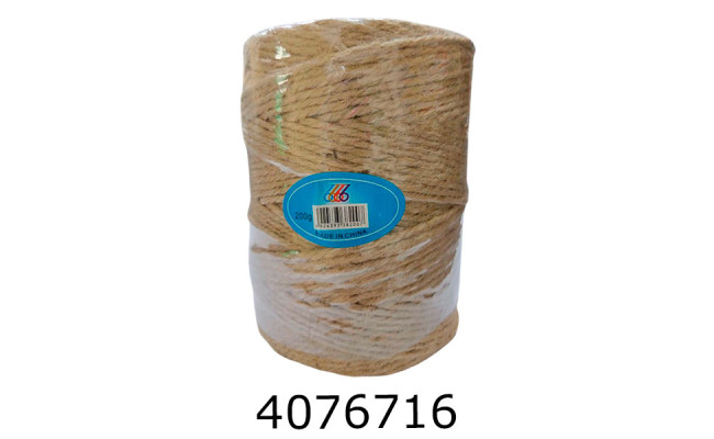 Шпагат джутовий кругла намотка 200 г коричневий (12/72) 136583