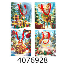 Пакет новорічний подарунковий 18*24*8см мікс 4 (12/720) 4209-2S