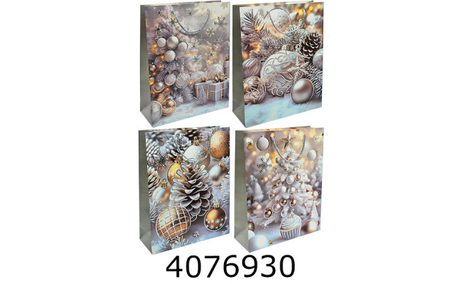 Пакет новорічний подарунковий 31*40*12см мікс 4 (12/360) 4209-2L