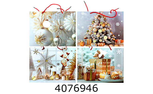 Пакет новорічний подарунковий 31*40*12см мікс 4 (12/360) 10198-3L