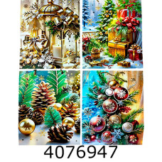 Пакет новорічний подарунковий 18*24*8см мікс 4 (12/720) 5839-1S