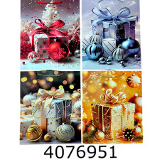 Пакет новорічний подарунковий 31*26*10 см мікс 4 (12/480) 4-72A