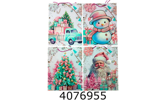 Пакет новорічний подарунковий 31*40*12см мікс 4 (12/360) 6135-3L