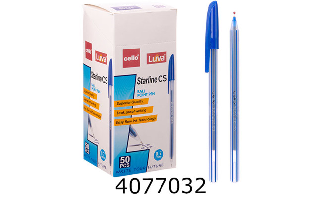 Ручка масл. Cello Luva Starline CS 0.7мм синя (50/1000) CL-CS blue