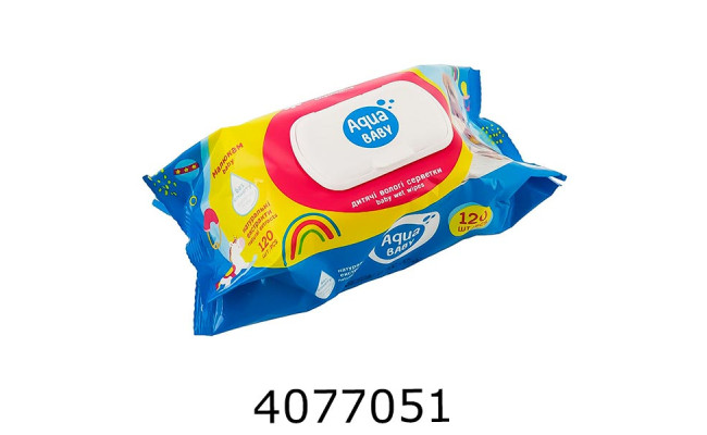 Серветка волога 120шт. AQUA Baby з клапаном (9)