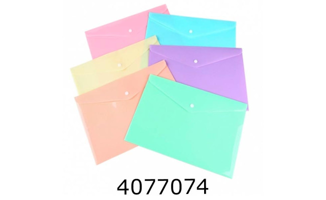 Папка конверт на кнопці Е65 Optima 180мкм асорті (10) O31359