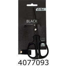 Ножиці 17см ZiBi BLACK офісні (12) ZB.5024