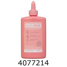 Клей ПВА 200 мл супер ковпачок-дозатор рожевий PASTEL  (65) BM.4857-10