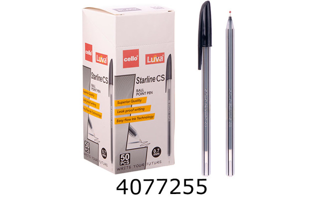 Ручка масл. Cello Luva Starline CS 0.7мм чорна (50/1000) CL-CS black