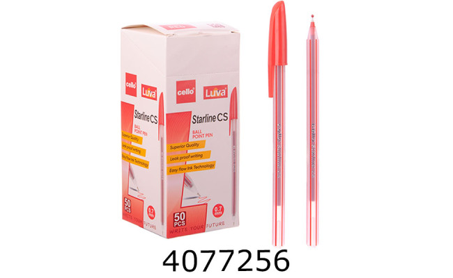 Ручка масл. Cello Luva Starline CS 0.7мм червона (50/1000) CL-CS red