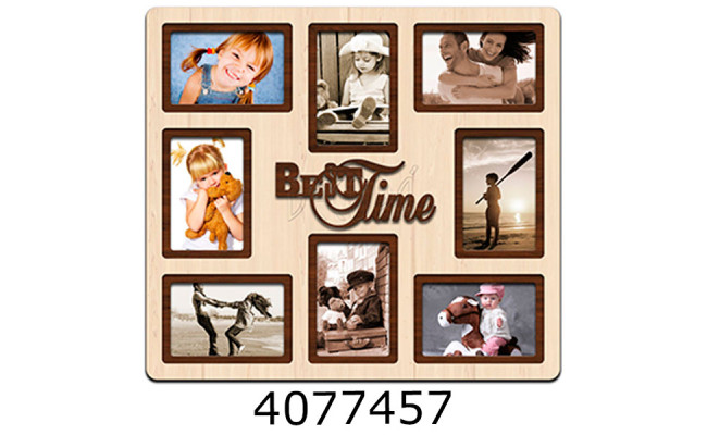 Фоторамка  Колаж 8 фото 10*15см BestTime світле дерево 51*46 см ДВП 004/005