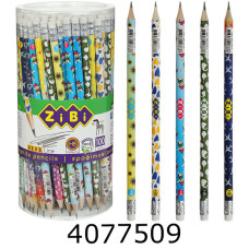 Олівець графіт. ZiBi PATRIOT HB з гумкою тубус (100) ZB.2315