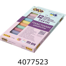 Пластилін ZiBi 12 кол. 200г PASTEL KIDS Line (8 пастель + 4 глітер) (24) ZB.6240