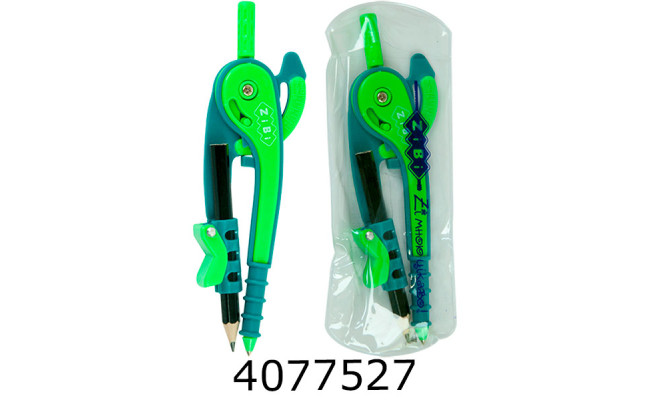 Циркуль ZiBi пласт. зі шкалою в блістері зелено-салатовий (48) ZB.5396-04