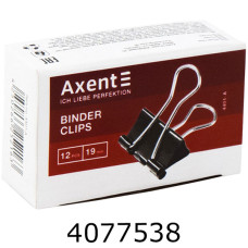 Біндер 19мм Axent чорні ціна за 12шт. (12/48) 4401-A