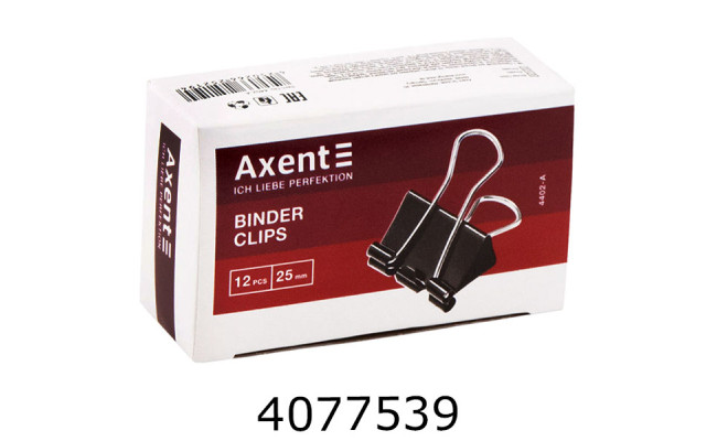 Біндер 25мм Axent чорні ціна за 12шт. (12/120) 4402-A