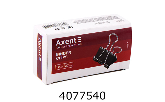 Біндер 32мм Axent чорні ціна за 12шт. (12/120) 4403-A