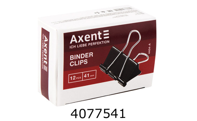 Біндер 41мм Axent чорні ціна за 12шт. (120) 4404-A