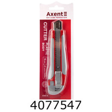 Ніж канц. 18мм AXENT мет. направляючі гум.вставки авто-фіксатор (12) 6702-A Ніж канц. 18мм AXENT мет. направляючі гум.вставки авто-фіксатор (12) 6702-A