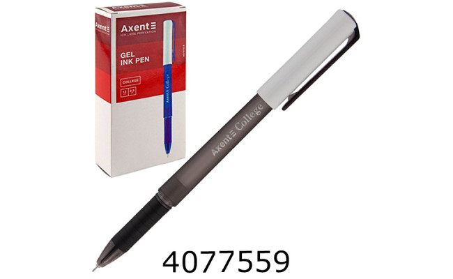 Ручка гелева Axent College чорна 05мм (12) AG1075-01-A
