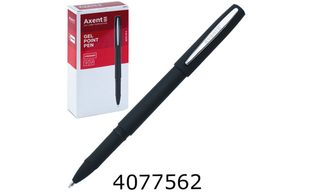 Ручка гелева Axent Premier чорна 05мм (12) AG1114-01-A