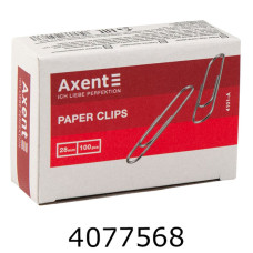 Скріпки 28мм 100шт. круглі нікельовані Axent (20/250) 4101-A Скріпки 28мм 100шт. круглі нікельовані Axent (20/250) 4101-A
