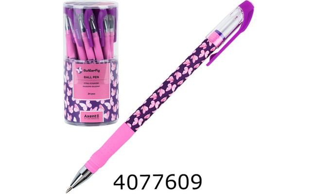 Ручка кульк. Axent Butterly синя  (24) AB1049-42-A