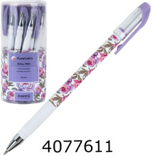 Ручка кульк. Axent Floral White синя  (24) AB1049-43-A